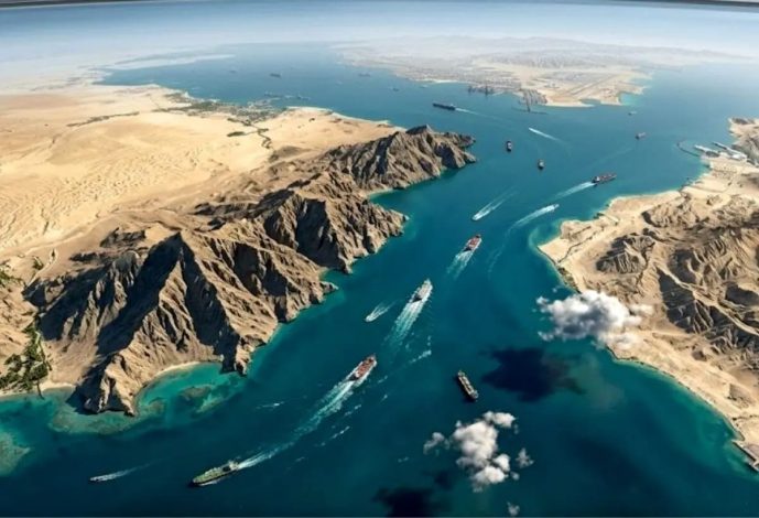 "خريطة توضيحية لمضيق هرمز والمياه الإقليمية الإيرانية والعمانية